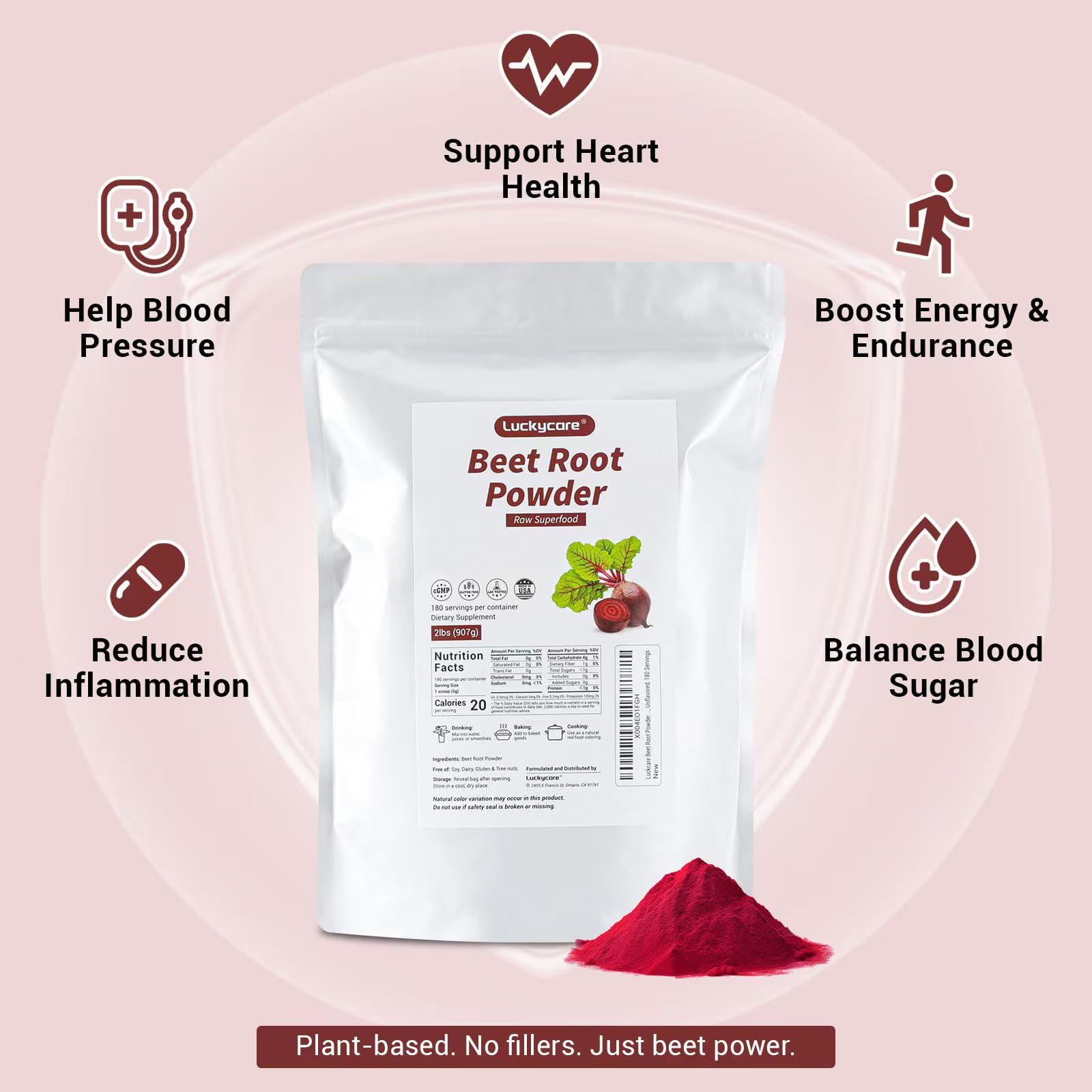 Beet root powder being scooped for smoothies