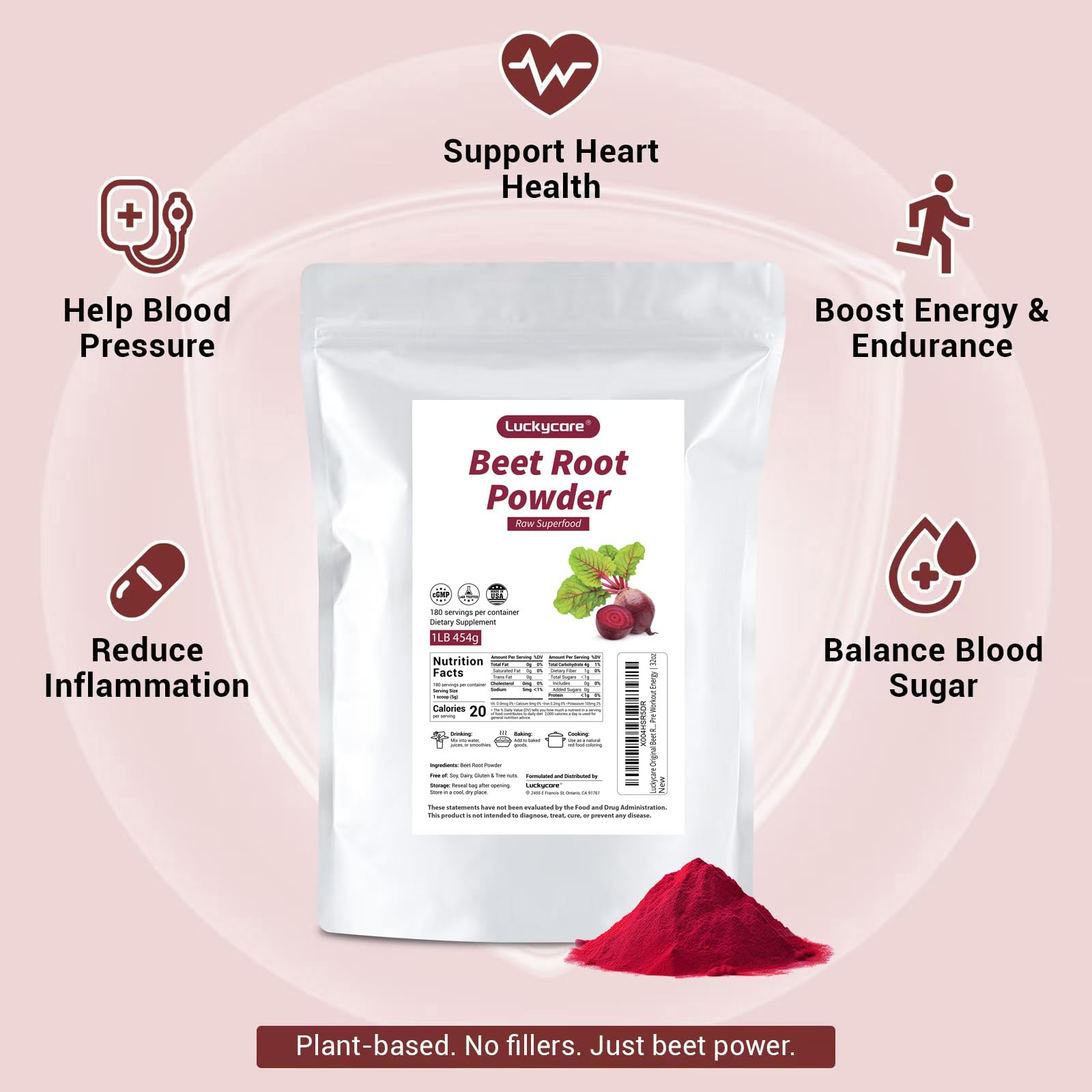 Beet root powder dissolving in water