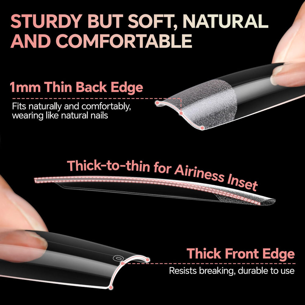 Luckyfairy wide-application tips suitable for gel, acrylic, and dip systems