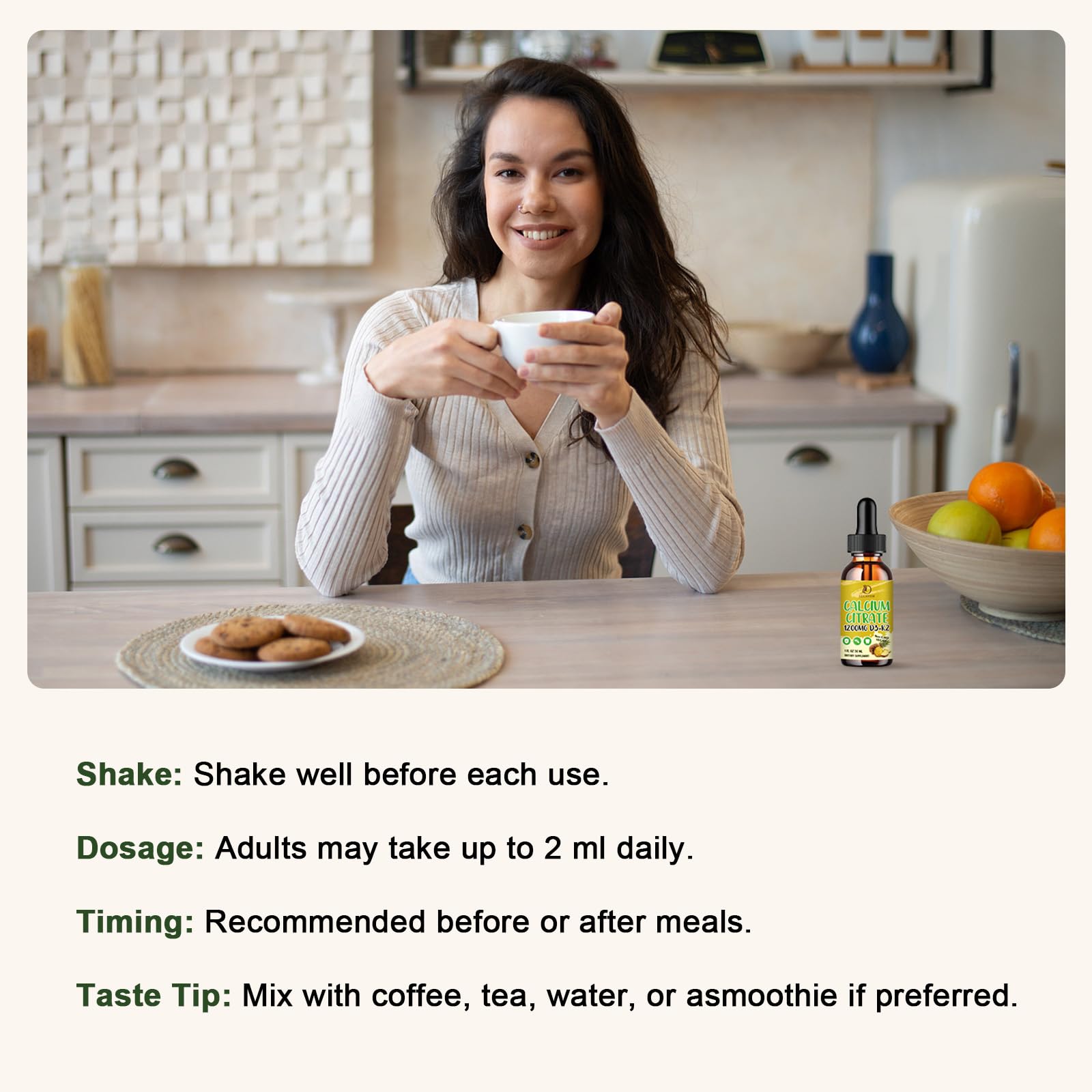 Nutritional details highlighting Vitamin D3 & K2 on packaging