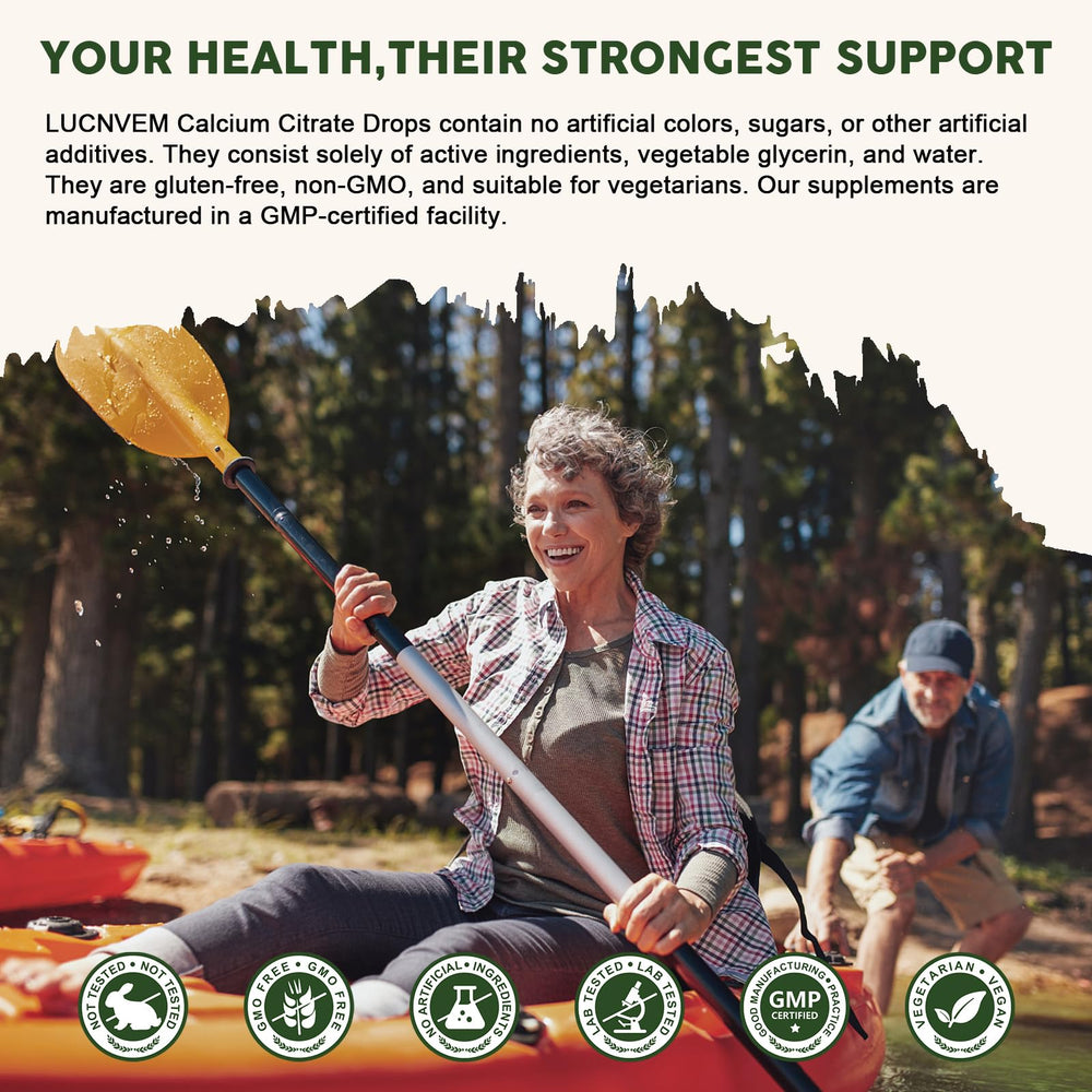 2 oz bottle, 30-day vegan supply of calcium citrate liquid drops