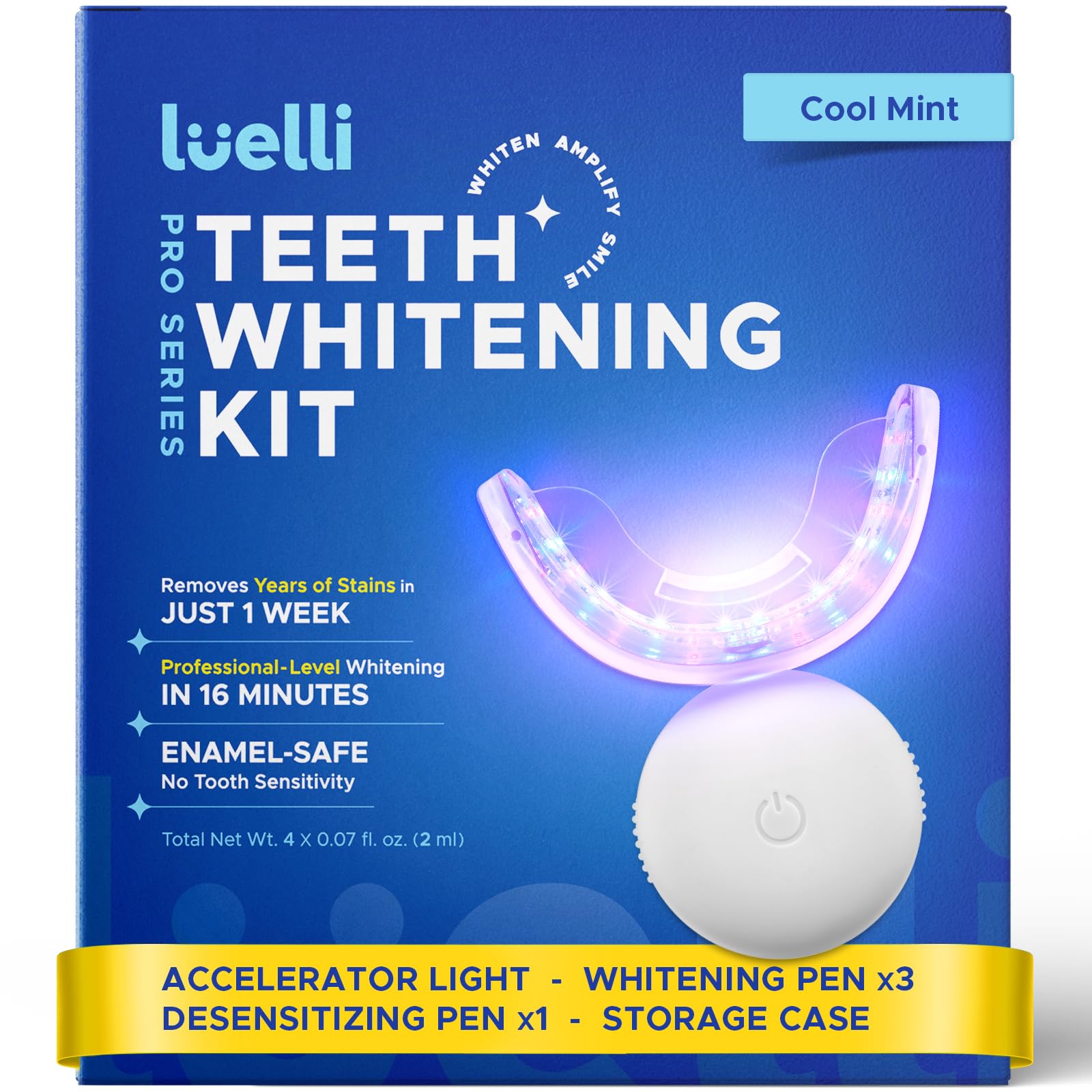 Luelli Teeth Whitening Kit Cool Mint box with tray set