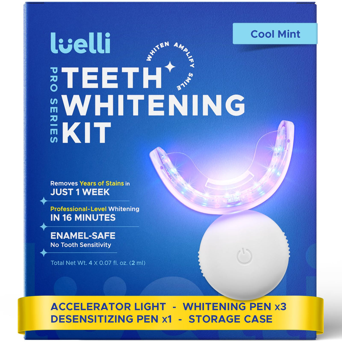 Luelli Teeth Whitening Kit Cool Mint box with tray set