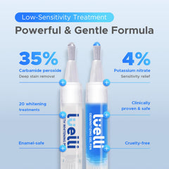 Close-up of 35% carbamide peroxide whitening gel formula
