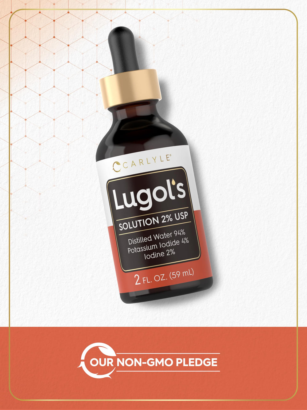 Lugols Iodine 2% drops bottle with dropper