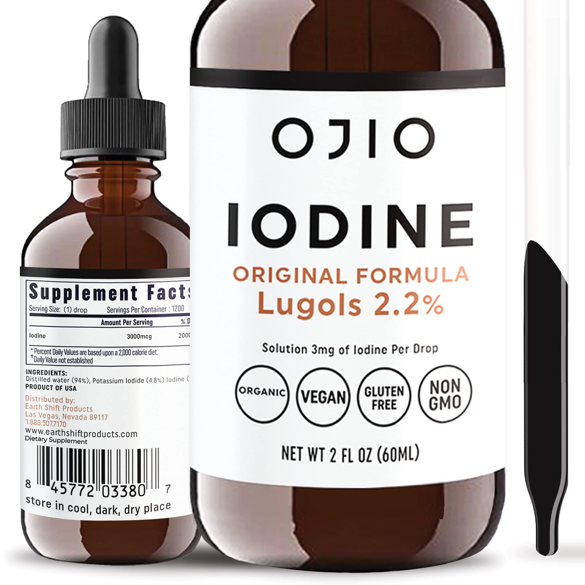 Lugols Iodine Solution 2% bottle with label