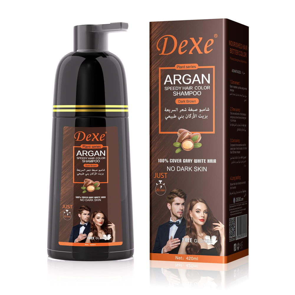 LUJAJIAO instant dark brown shampoo bottle for easy at-home color