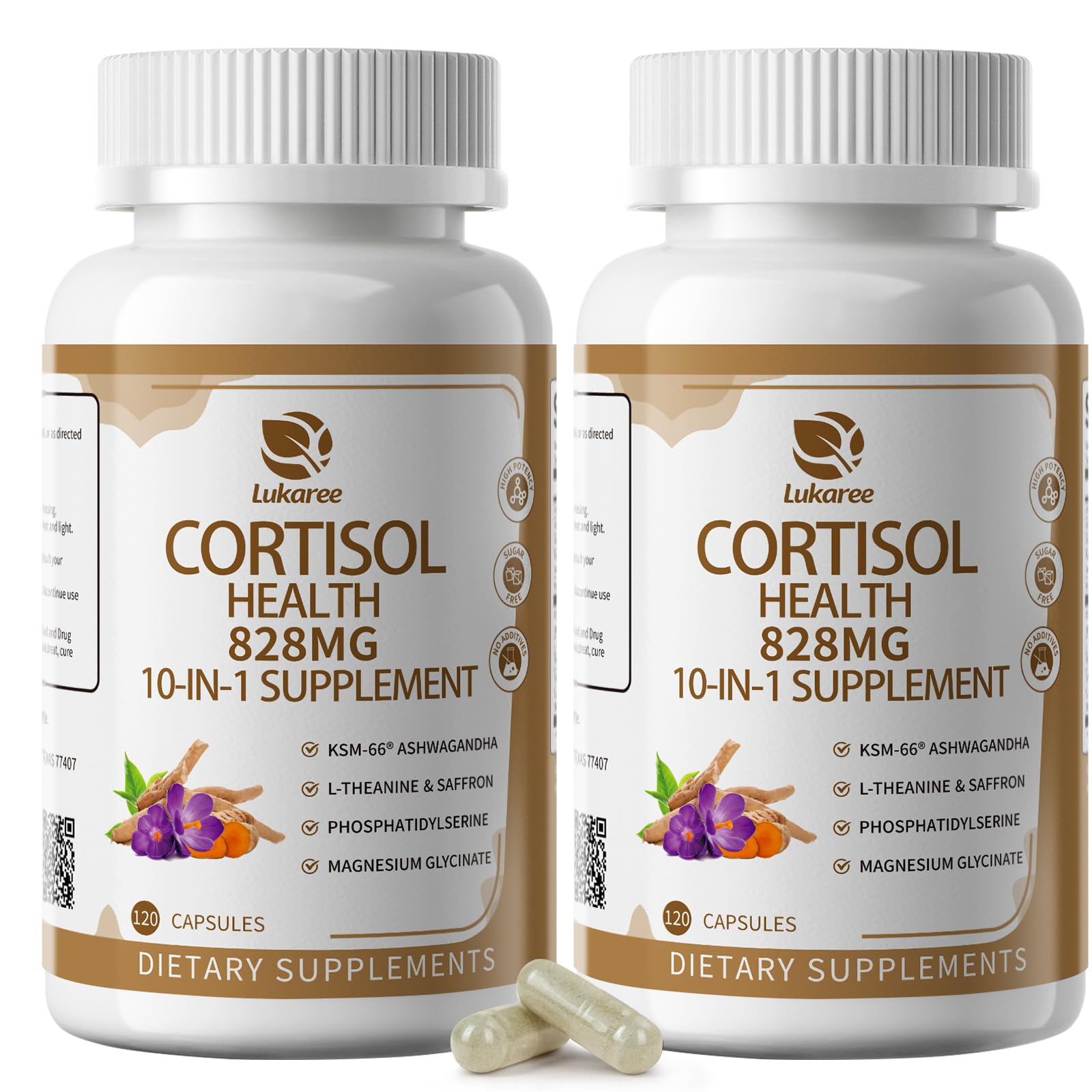 Lukaree 10-in-1 cortisol bottle pour supports daily balance.