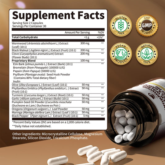 Side view of Lukaree capsules in bottle