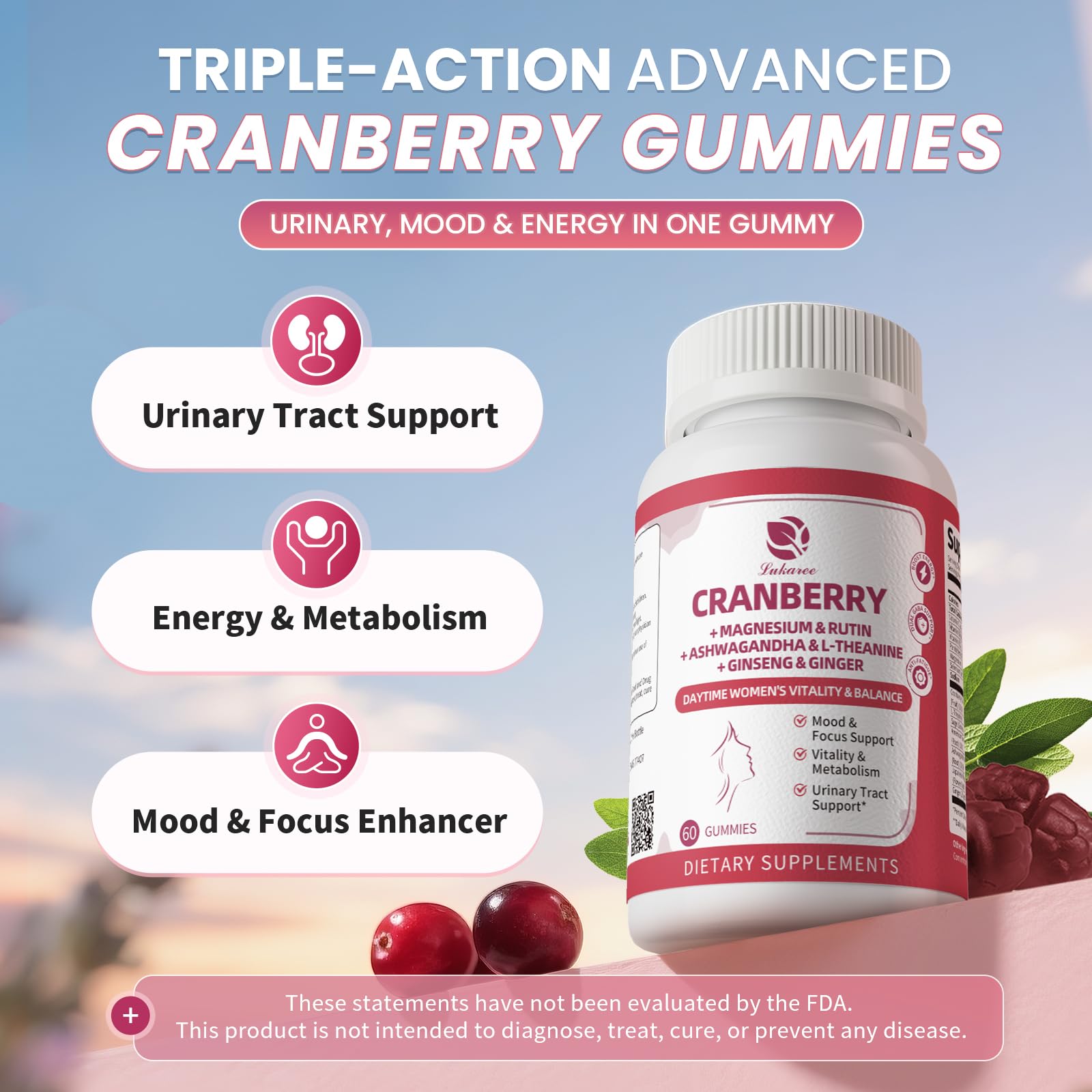 Vitamin B6, B12 and other vitamins icons for Lukaree gummies