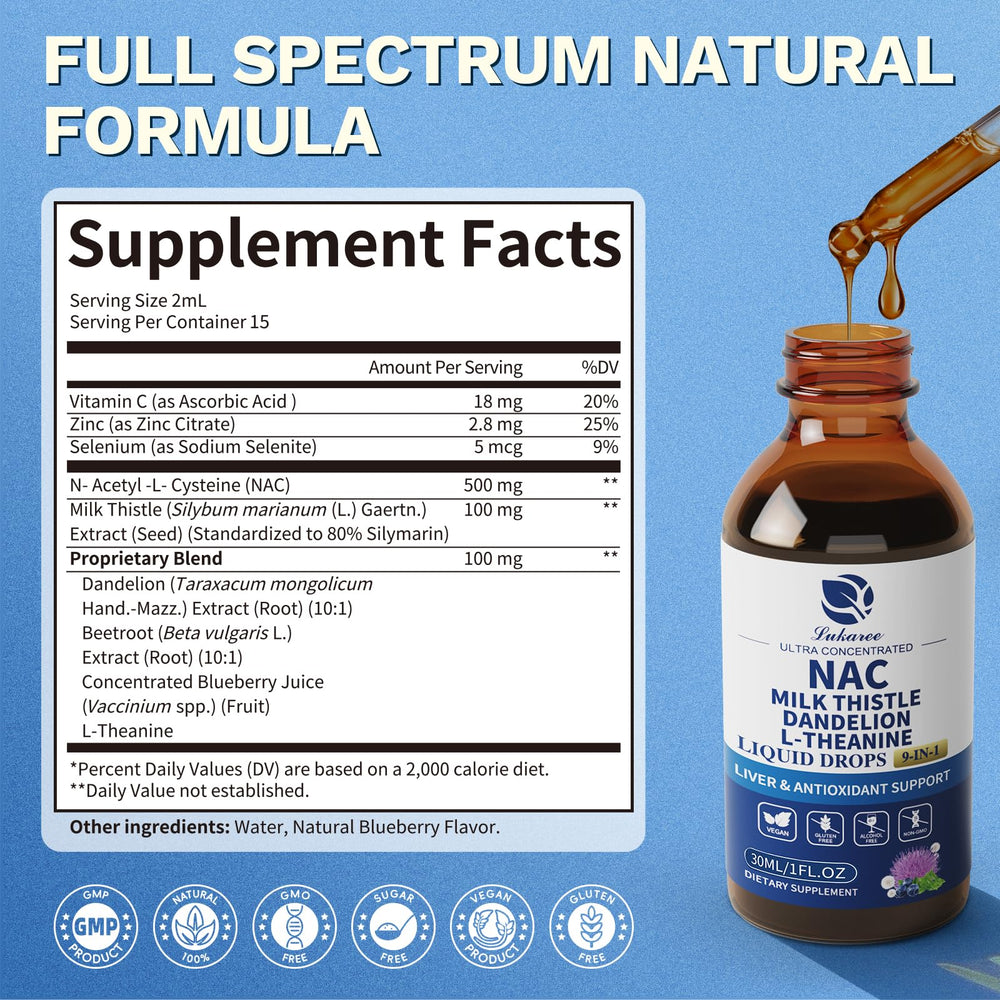 Antioxidant and immune support with NAC, milk thistle and selenium