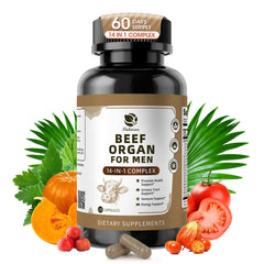 Lukaree Beef Organ Supplement for Men bottle and packaging