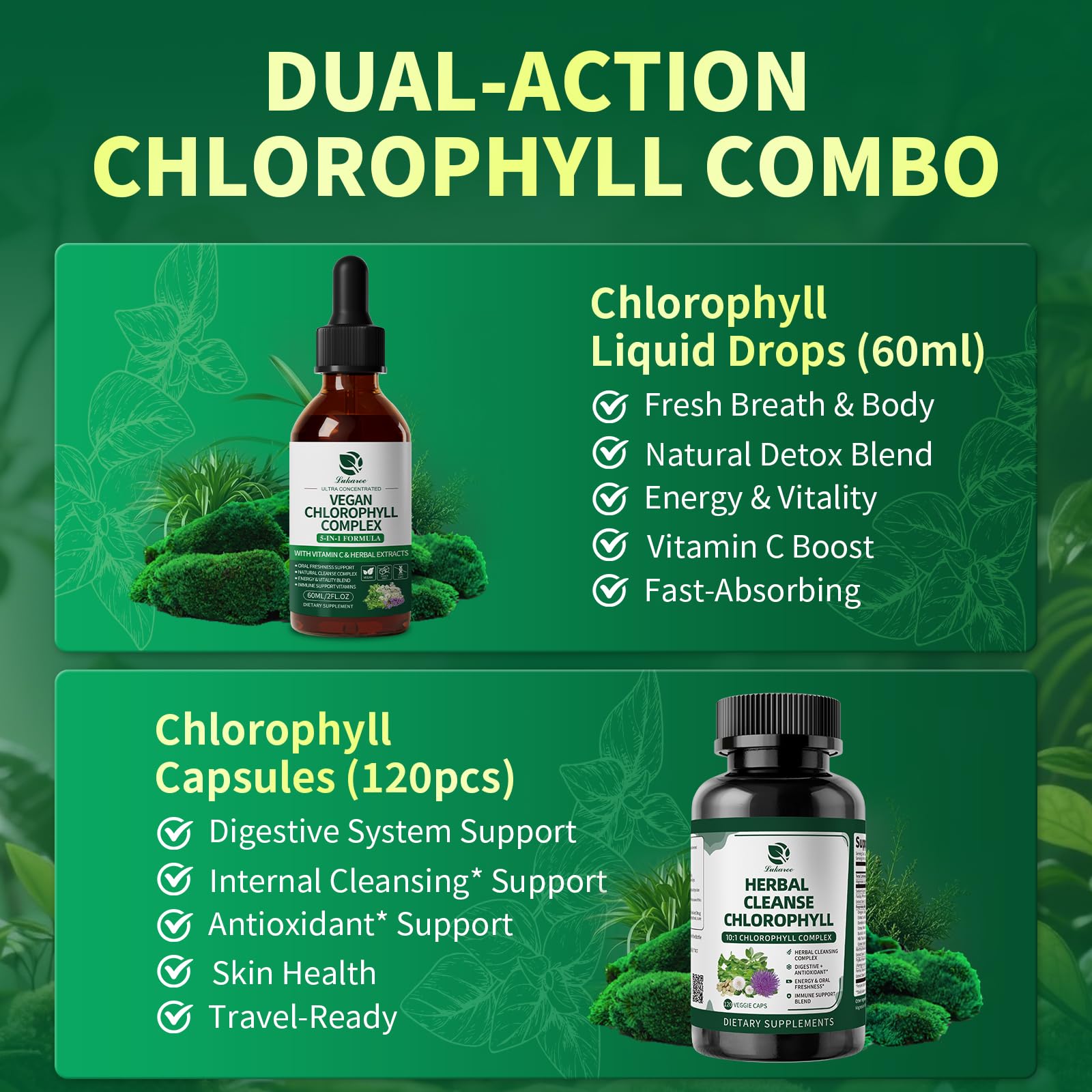 Chlorophyll Drops and Capsules daily dosing