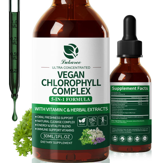 Lukaree Chlorophyll Drops 200mg 4X concentrated mint flavor bottle front view
