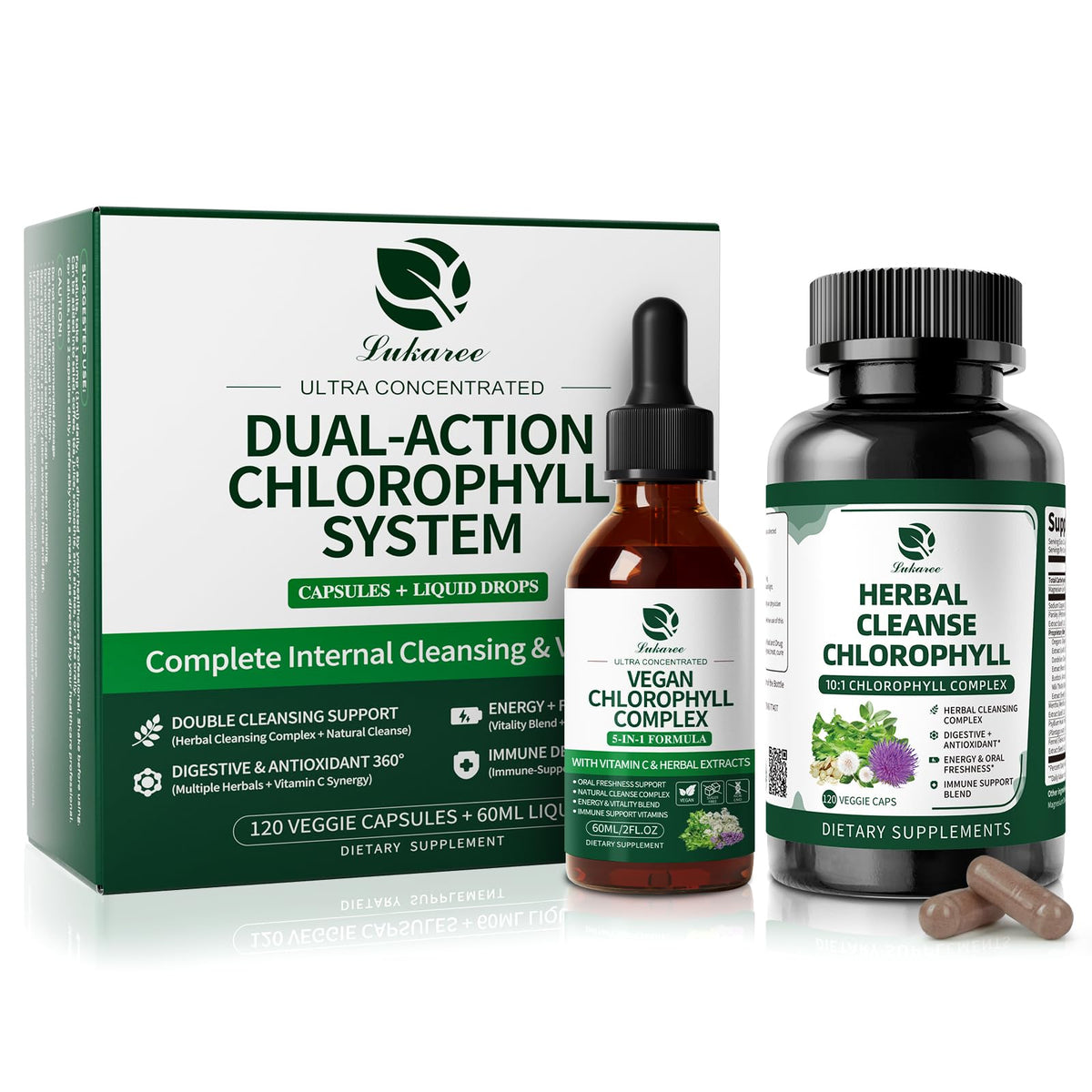 Lukaree Chlorophyll Drops bottle front view