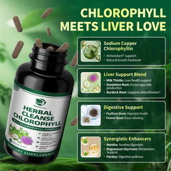 Supplement facts and ingredients label for Lukaree Chlorophyll Herbal Complex.