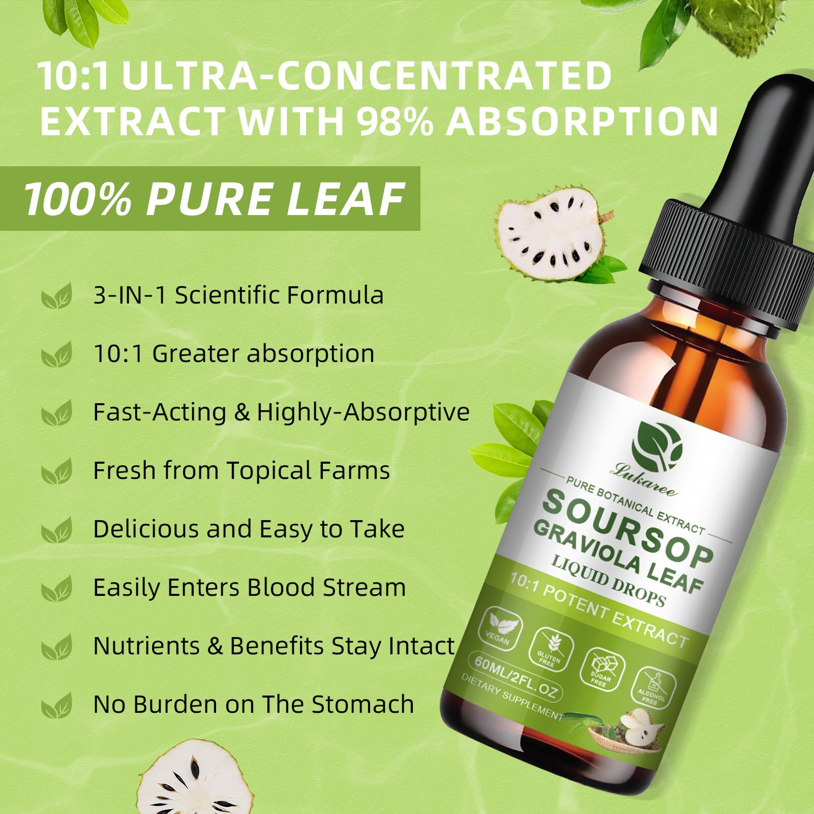 Dropper of Lukaree 10x concentrated soursop bitters