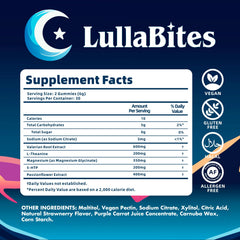 LullaBites bottle graphic showing 30 servings per container for planning