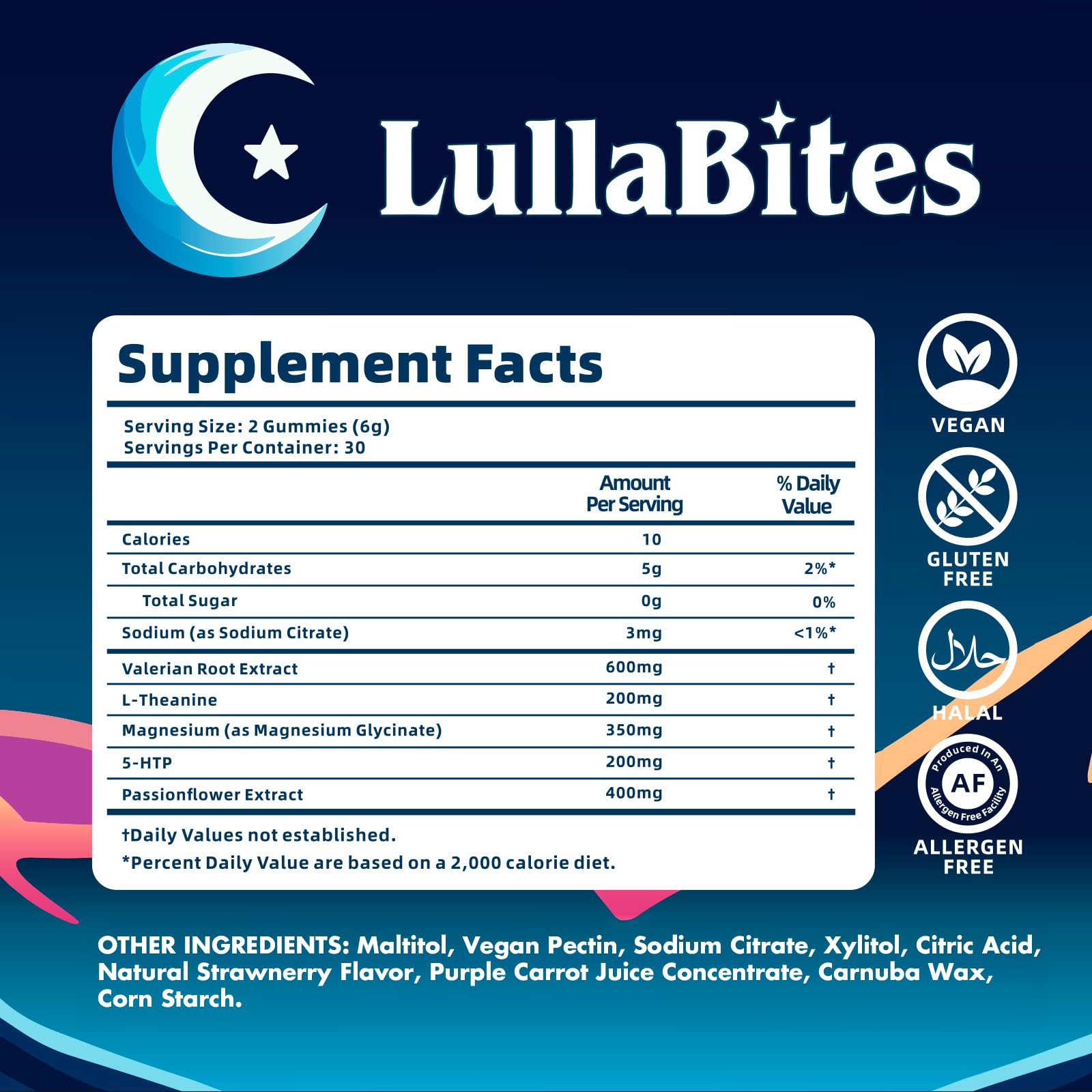 Container with 60 gummies, 30 servings