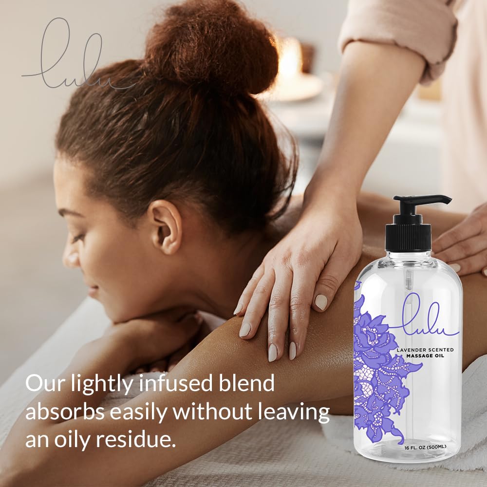 Lulu Lavender Massage Oil packaging branding