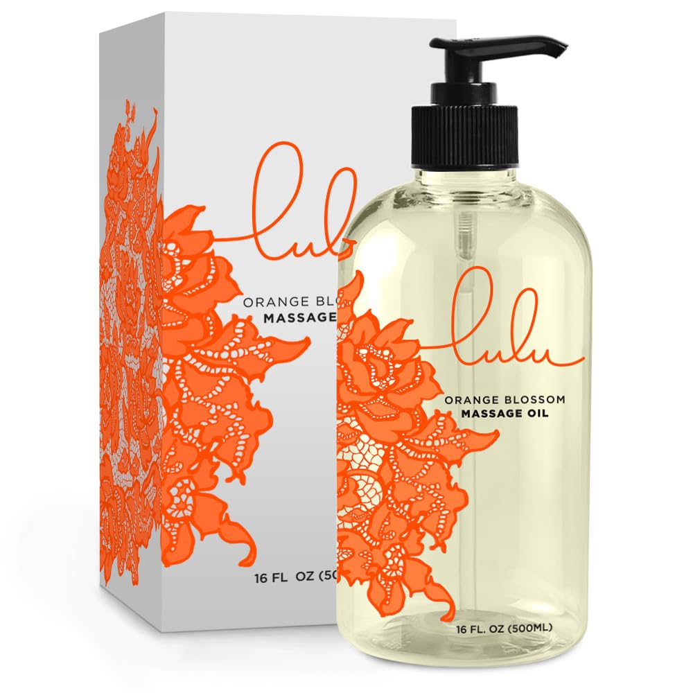 Lulu Orange Blossom Massage Oil bottle with 16 oz pump