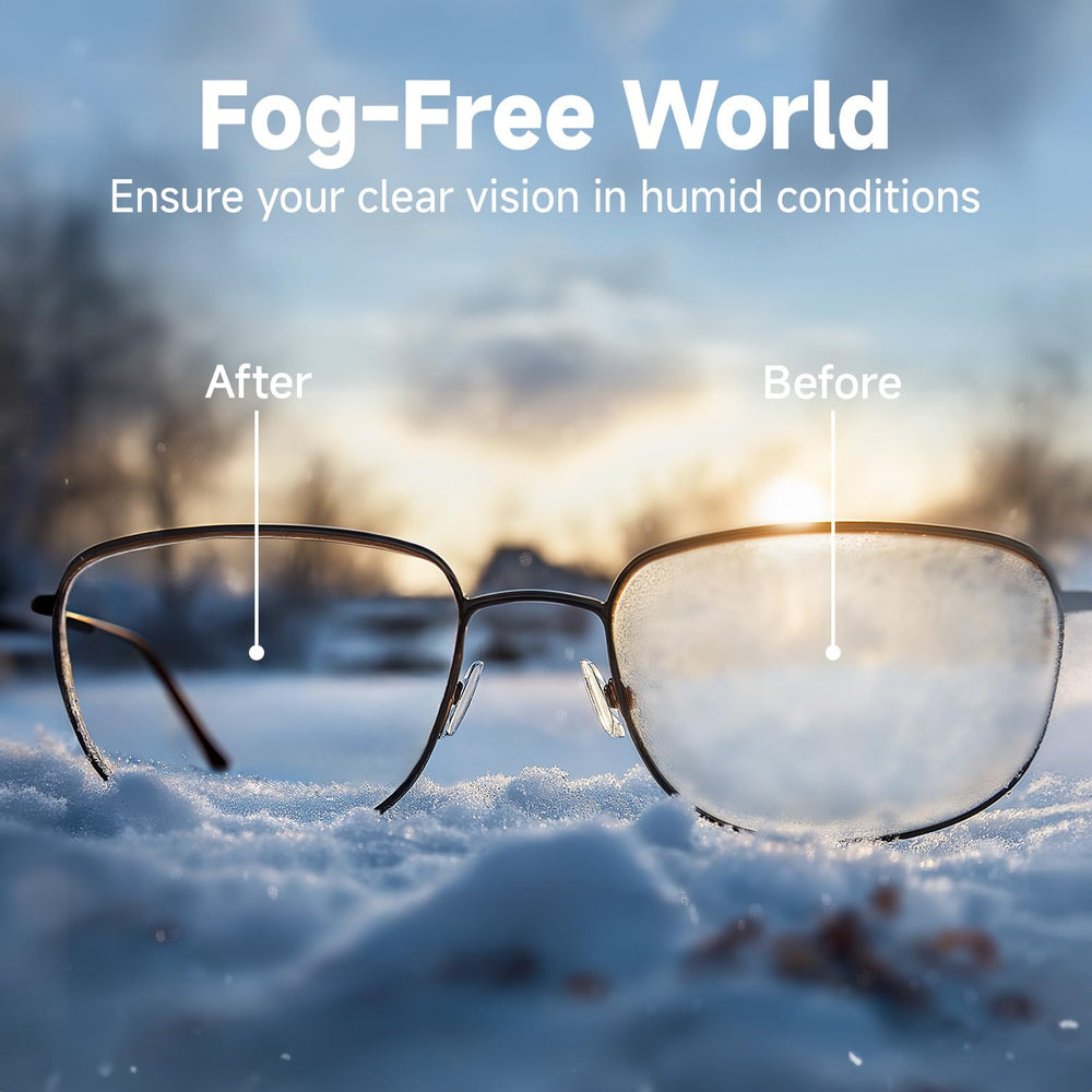 Wipe removing smudges from eyeglasses with anti-fog action