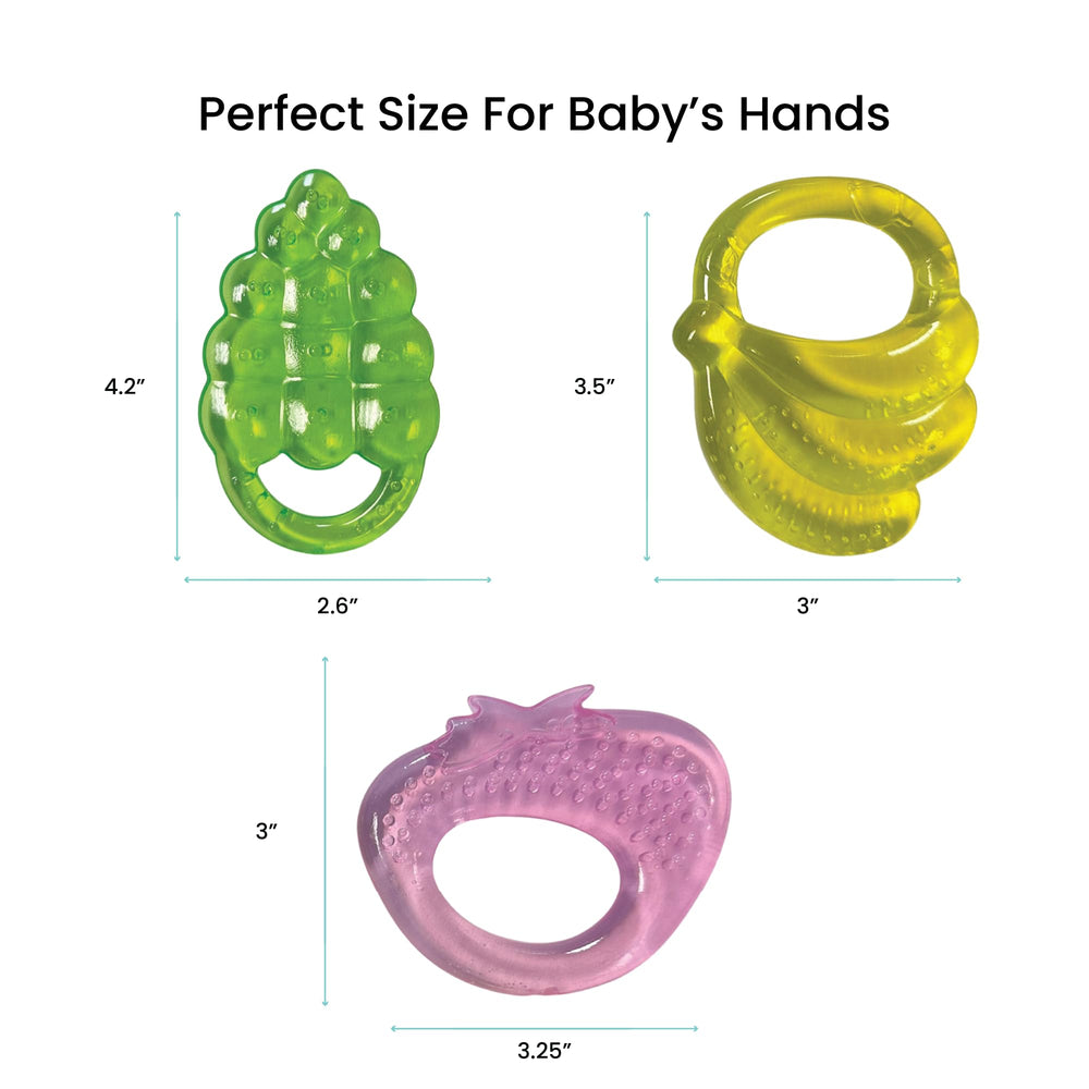 Baby holding Lulyboo Water Teethers Animal