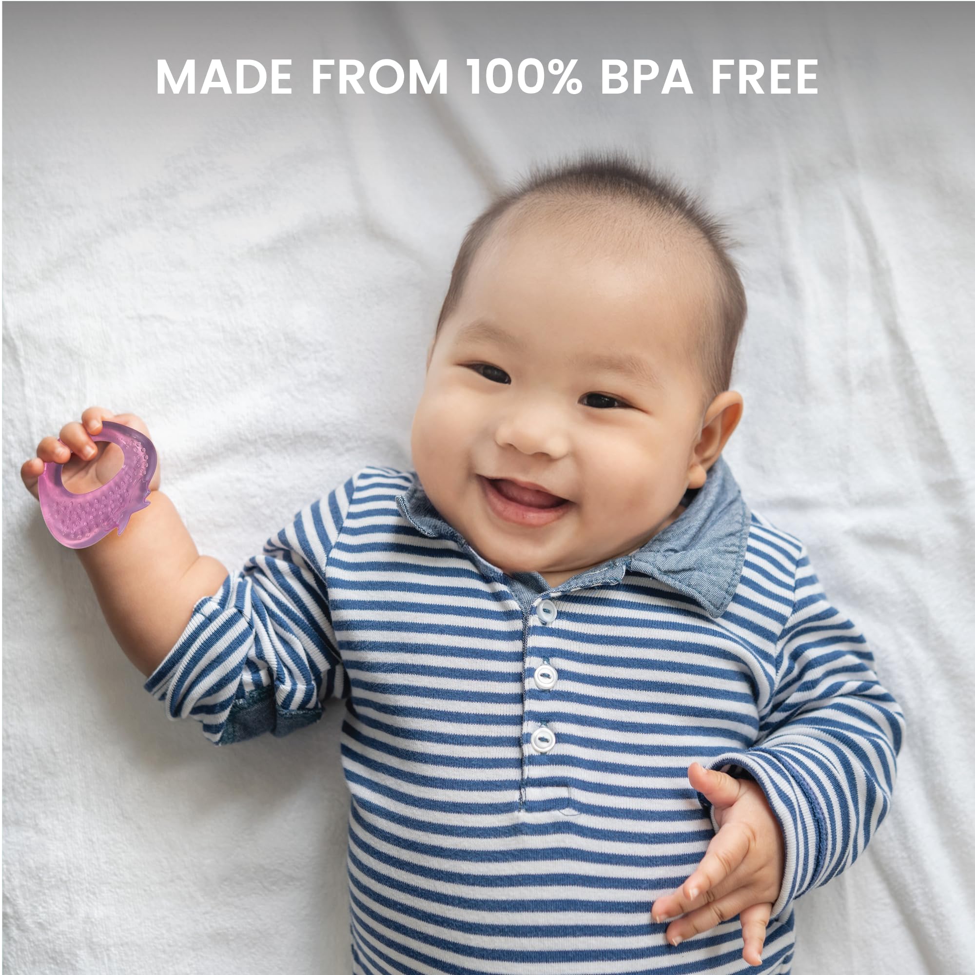 Close-up of soft plush animal-shaped teether