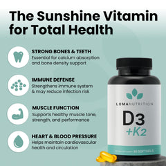 Close-up of D3 + K2 softgels capsules