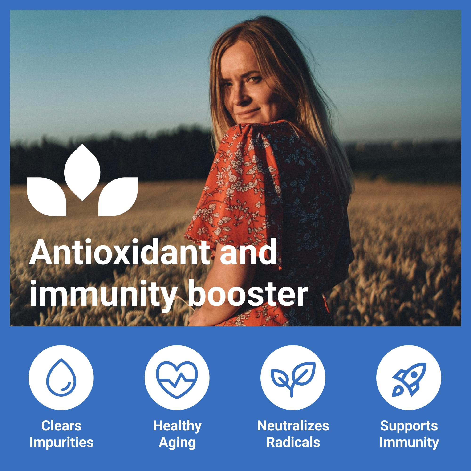 Bottle front label displaying Glutathione 500mg dosage