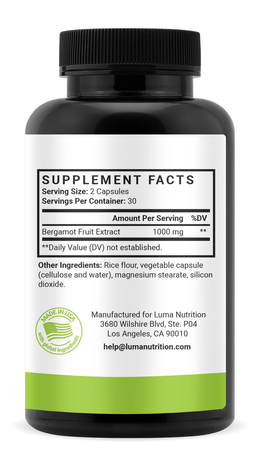 Close-up of Citrus Bergamot 1000mg capsules