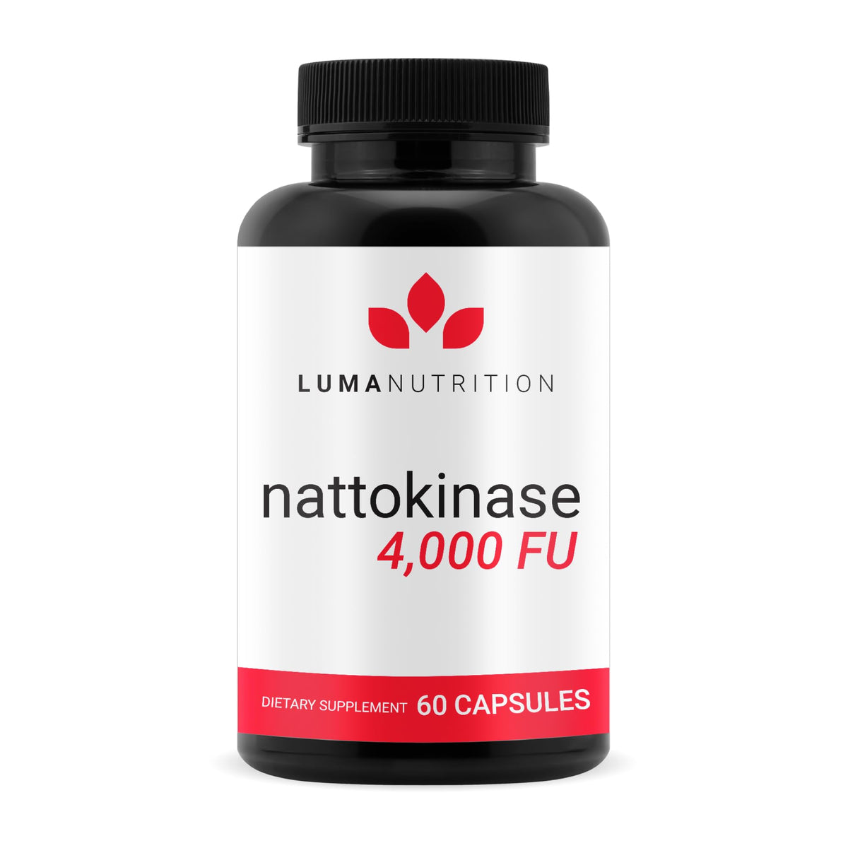 Luma Nutrition nattokinase bottle displaying 4000 FU per serving