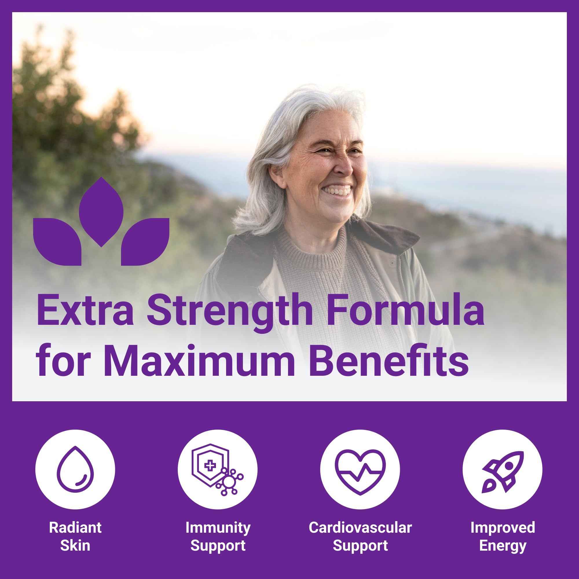 Label highlights 98% trans-resveratrol content