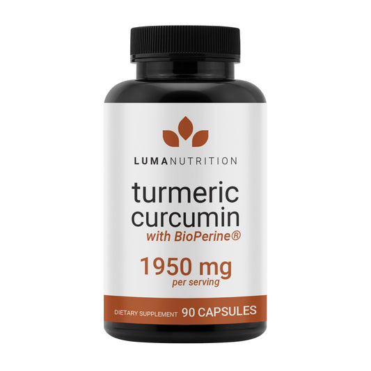 Luma Nutrition Turmeric Curcumin with Black Pepper bottle on a white background