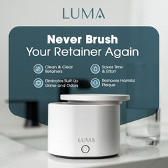 LumaPod Ultrasonic cleaner in use cleaning dental appliances