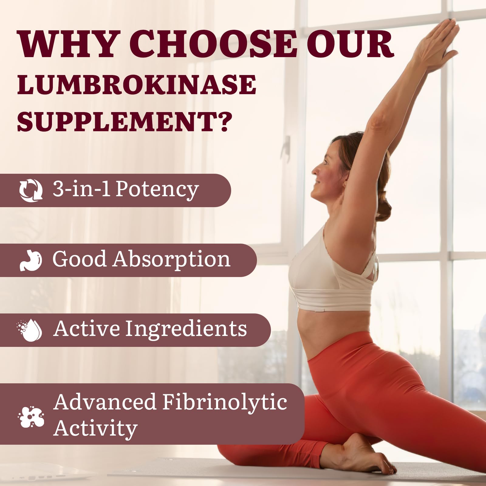 Lumbrokinase capsules – 180 capsules per pack (Pack of 3)