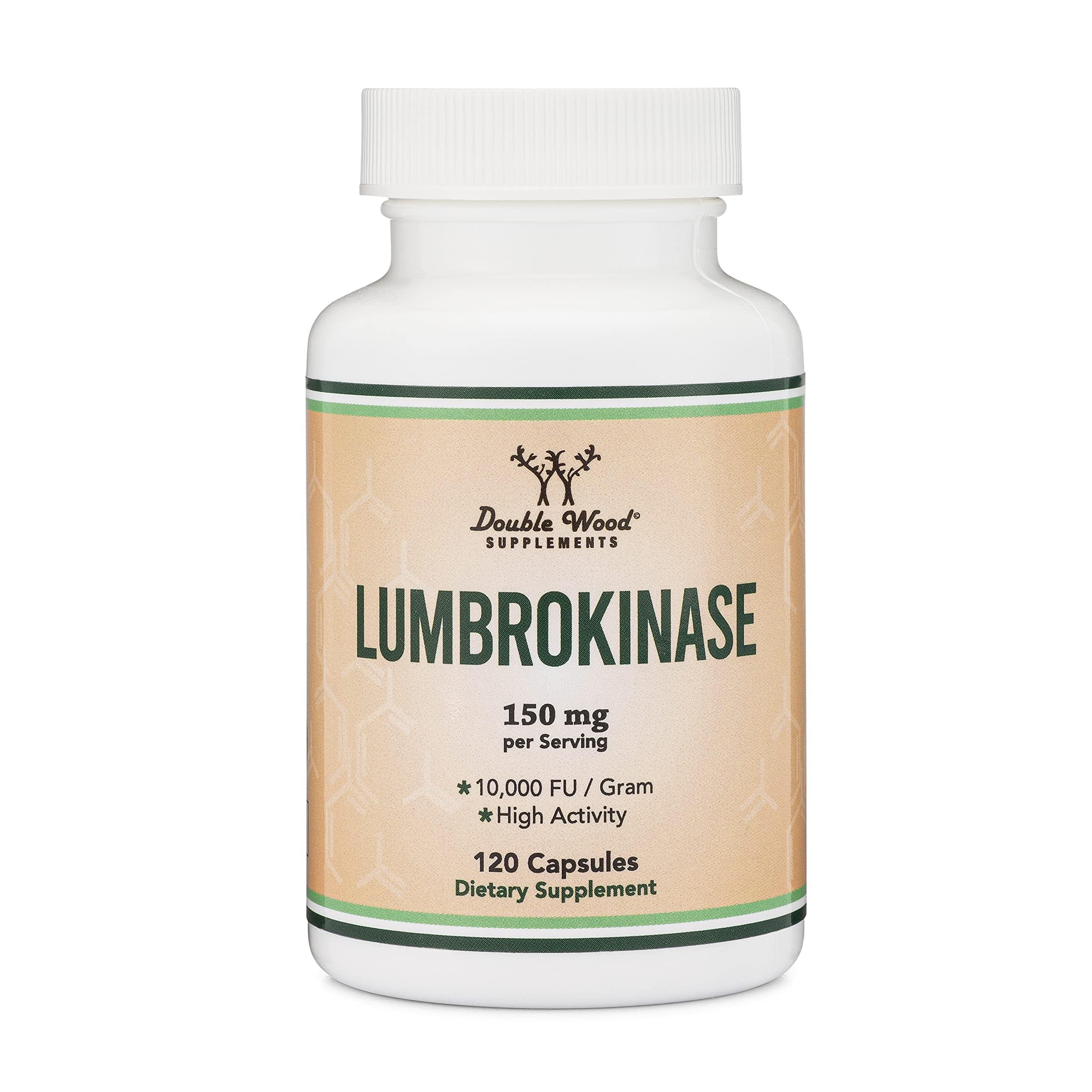 Packaging display with bottle and box for Lumbrokinase supplement