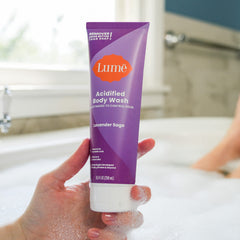 Lume acidified body wash 8.5 oz pack of 2 highlights SLS- and paraben-free formula.
