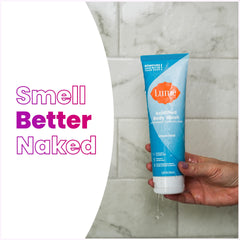 Lume Acidified Body Wash ingredients sans-SLS—ph-balanced formula for gentle cleansing.