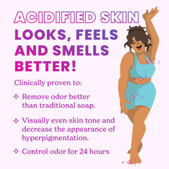 Lume Acidified Body Wash skin-tone-visual view emphasizes even-tone appearance.