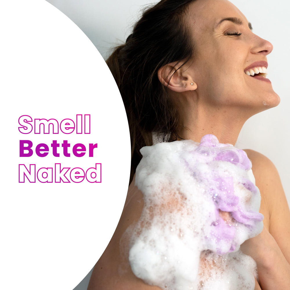 Lume Acidified Body Wash visual emphasizing SLS/SLES-free formula for sensitive skin.