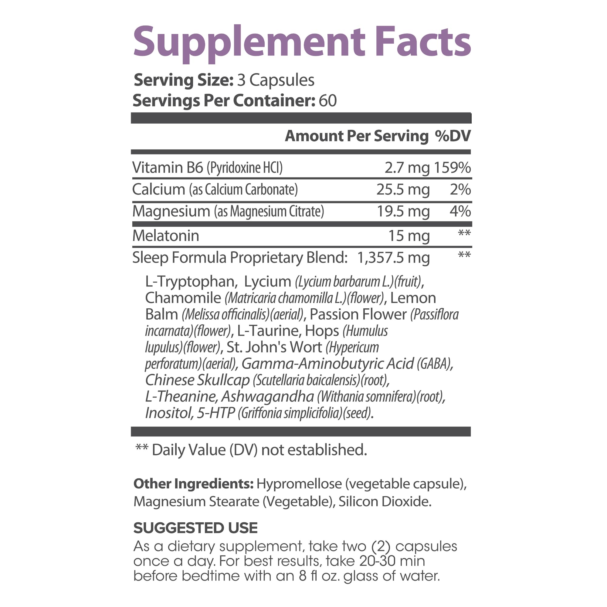 Valerian root and passionflower elements with vitamins