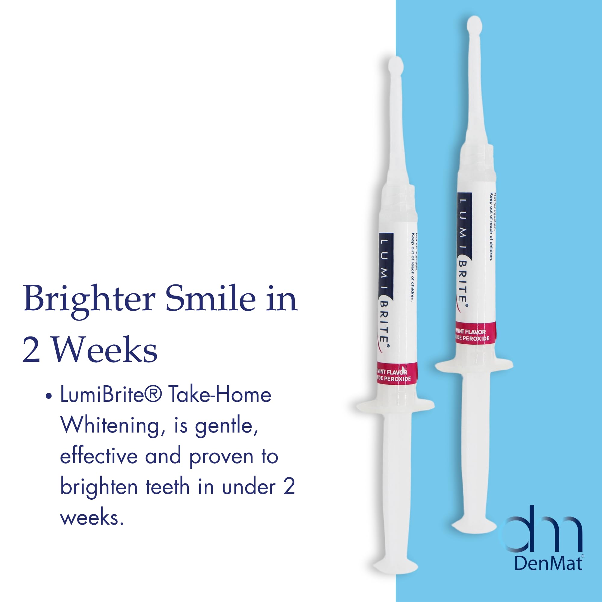 Close-up of LumiBrite whitening gel syringe tip