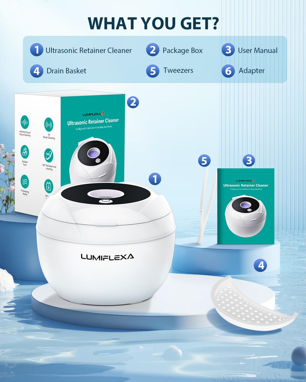 Suitable for dentures, aligners, braces, mouth guards and jewelry