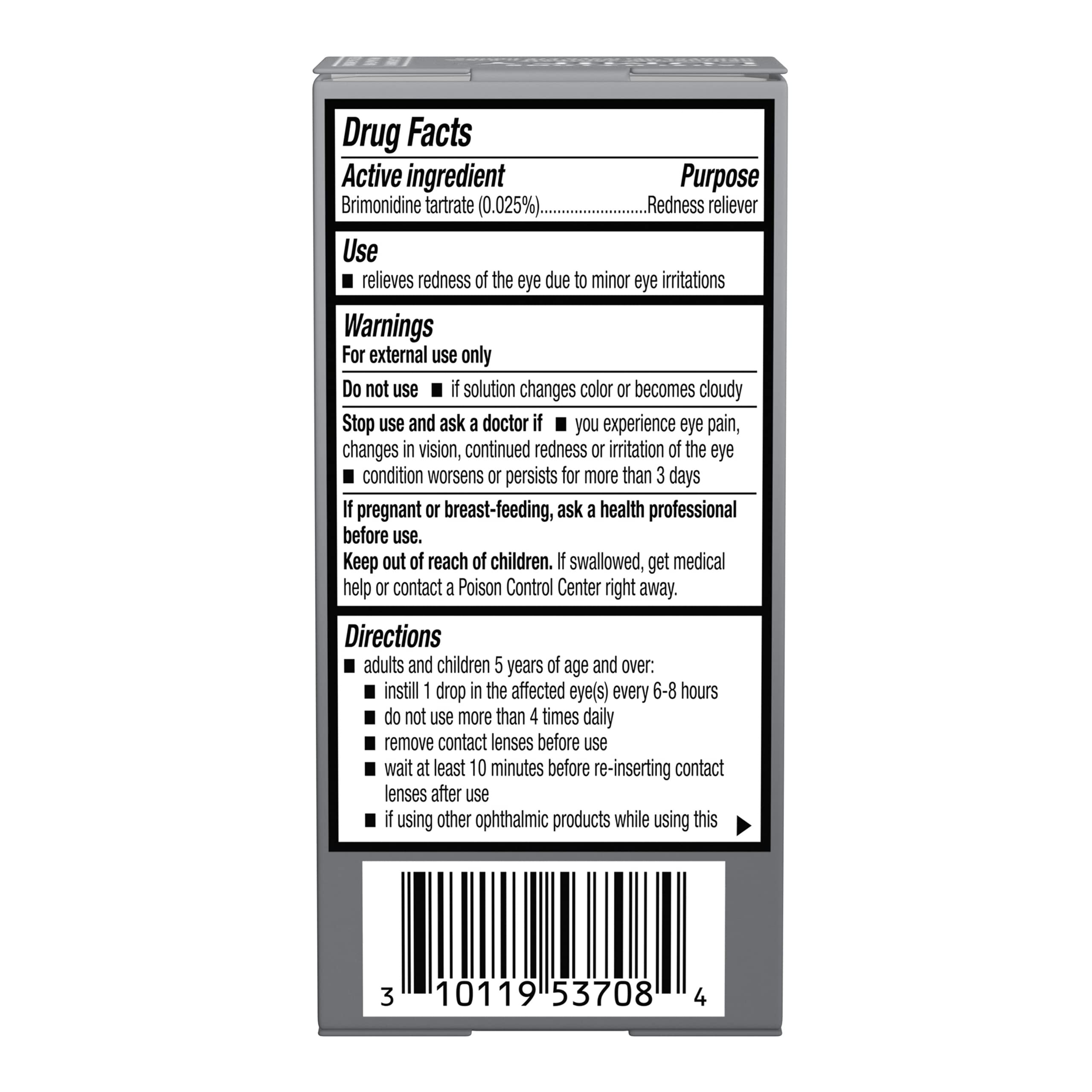 Lumify packaging label highlights no bleach or dyes in formula.