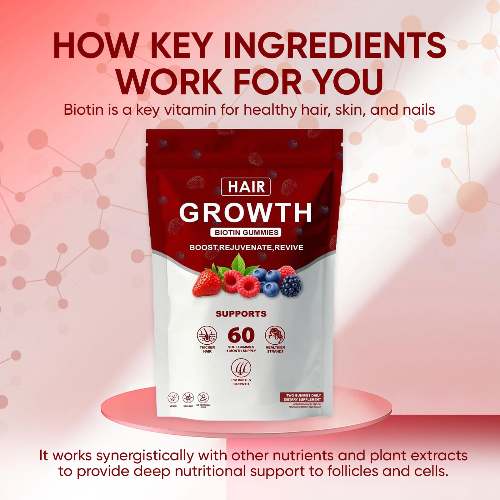 Benefits include hair growth, skin radiance and stronger nails