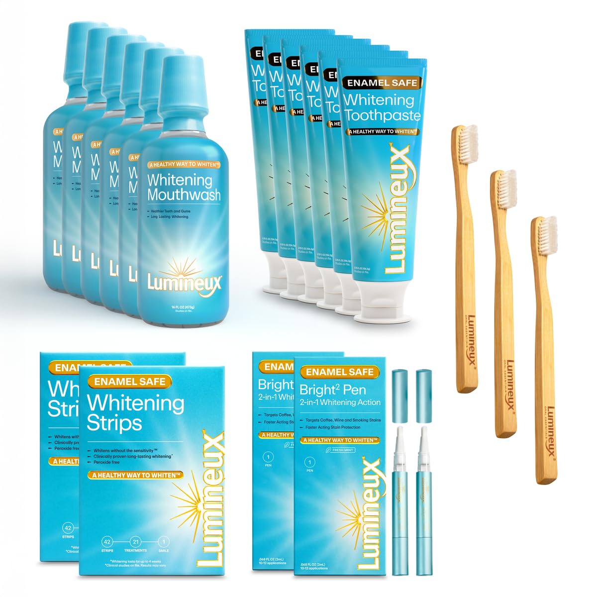Front view of Lumineux Longevity Whitening Kit Bundle