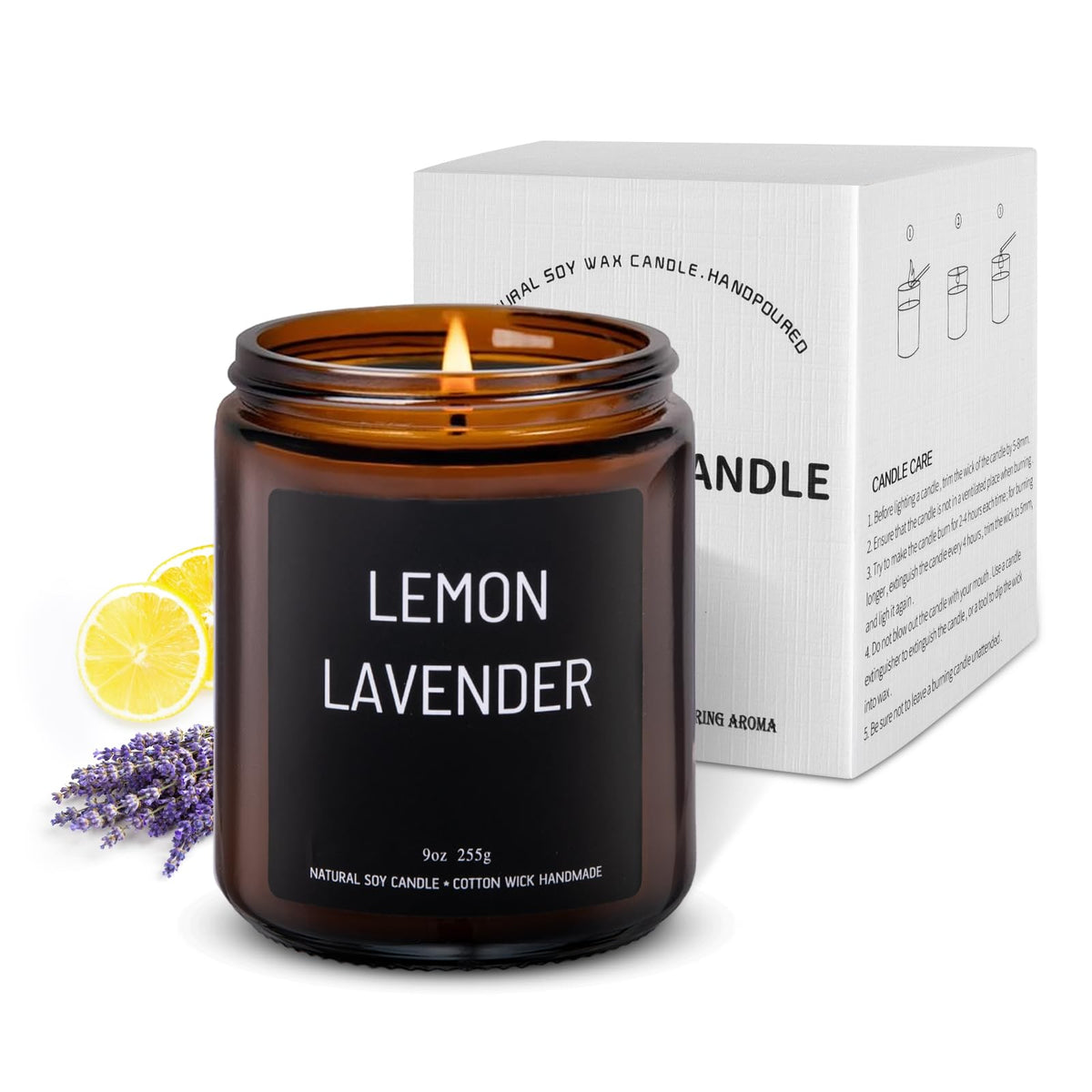 LumiSpace Luxury Lemon & Lavender candle set packaging - gift-ready presentation for special occasions