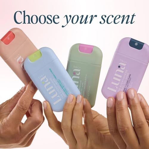 Luna Daily Body Cleansing Spray applied to arm for quick all-over cleansing.