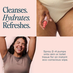 Luna Daily Everywhere Spray-To-Wipe soft cotton cloth for gentle cleansing